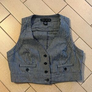LARRY LEVINES  pinstriped denim vest